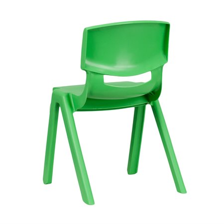 Flash Furniture Green Plastic Stackable School Chair with 13.25'' Seat Height, PK4 4-YU-YCX4-004-GREEN-GG